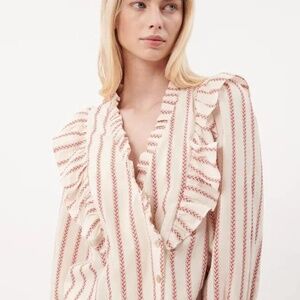 FRNCH Cropped Ruffle Blouse